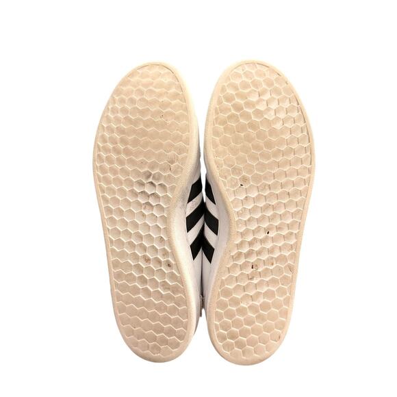 Adidas White Black Stripe Leather Sneakers Men’s Size 10 Classic Lace Up Shoes